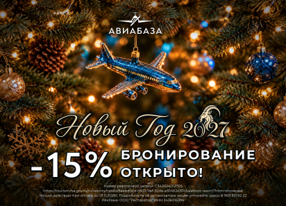 Волшебные новогодние праздники в парк-отеле «Авиабаза»!