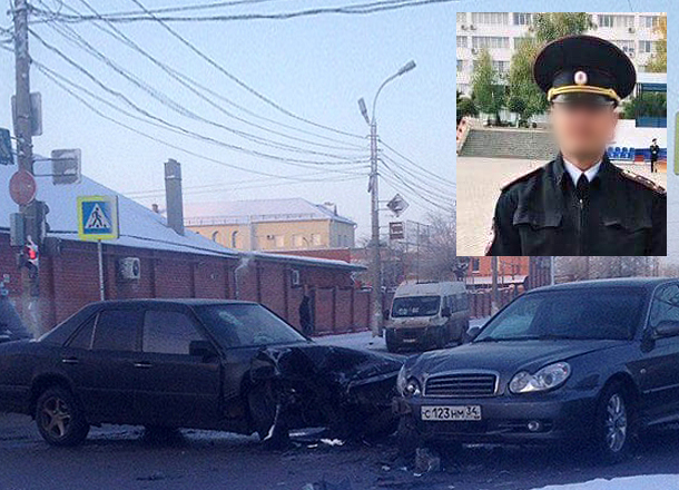 Пьяный капитан полиции за рулем Hyundai Sonata протаранил такси в Волгограде: есть пострадавшие