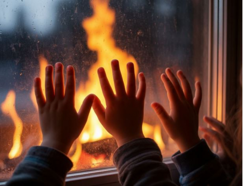 Троих детей спасли из горящей комнаты на юге Волгограда 