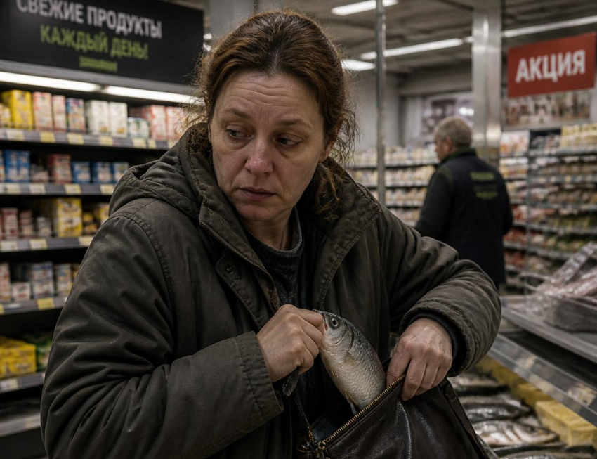 В Волгограде голодная сотрудница гипермаркета вынесла мимо кассы крупную партию салатов и красной рыбы