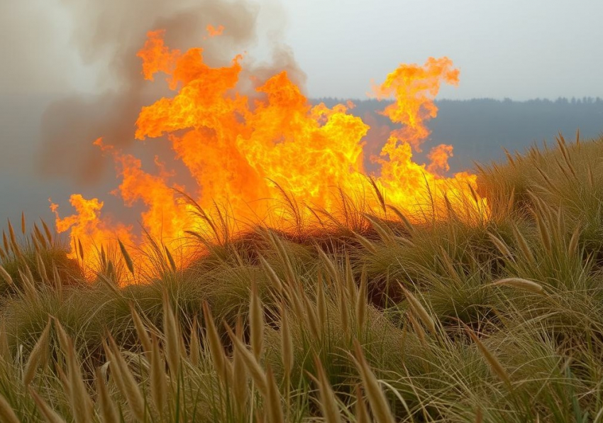 Три гигантских пожара выжгли 8 Га дотла в Волгограде