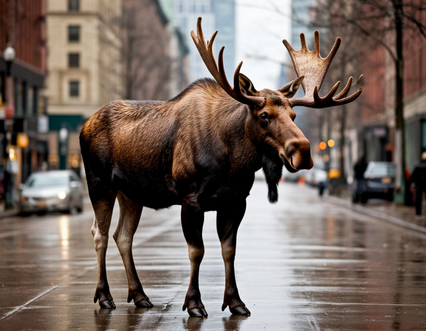 Лось устроил погром в волгоградском городе 