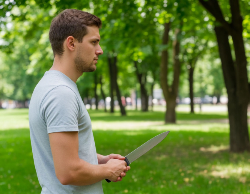 На бросавшегося на детей в парке рецидивиста с ножом возбудили дело под Волгоградом