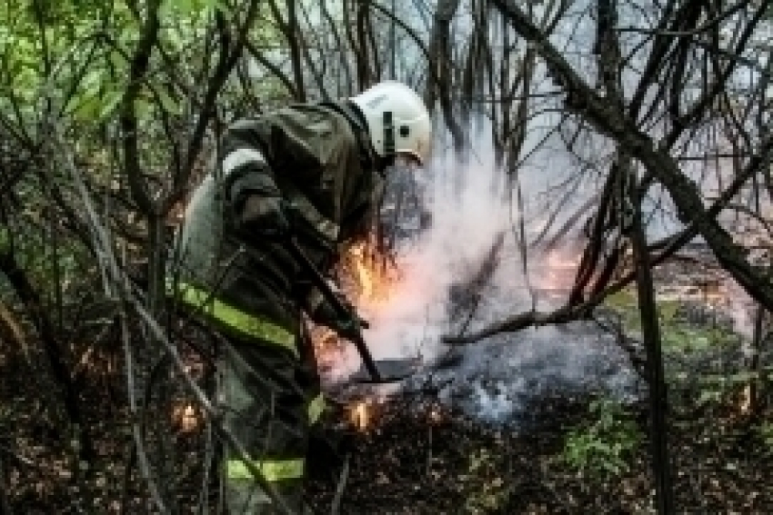 Вертолёты МЧС приостановили тушение пожара под Волгоградом до утра