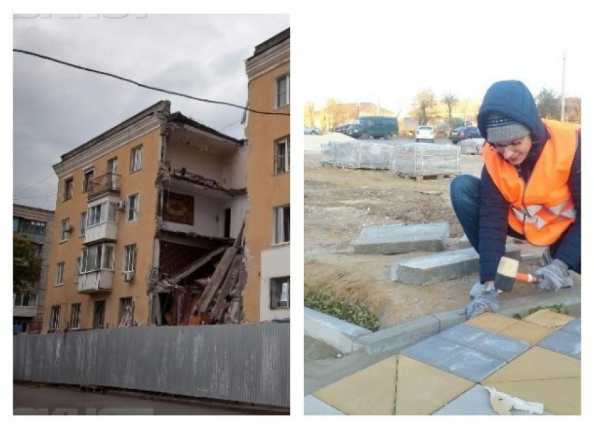 Место взорвавшегося в Волгограде дома закатывают в плитку