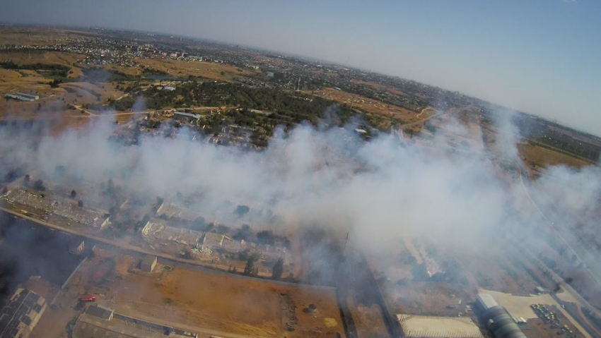 Гигантский пожар на окраине поселка Городище сняли с высоты птичьего полета