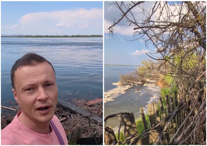 Берег волгоградских Мальдив обрушился в Волгу на видео