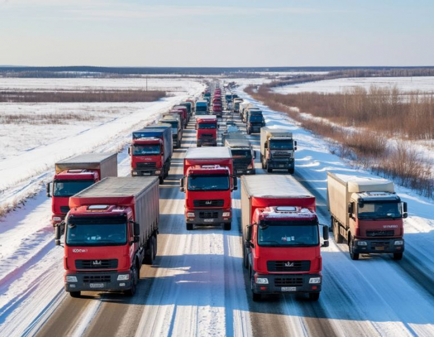 Восемь грузовиков устроили ДТП паровозиком на волгоградской трассе