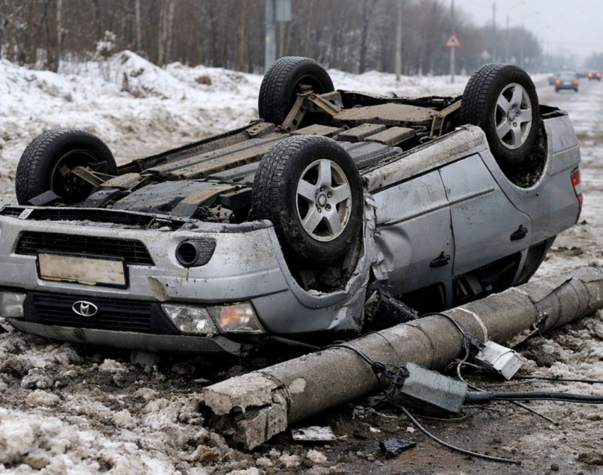 Смертельный таран с кувырком устроила «Лада Приора» в Волгограде