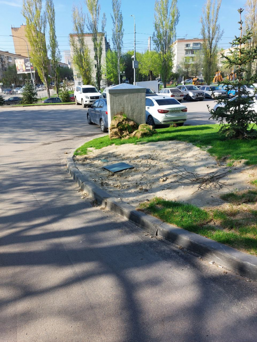 Новый газон в посвященном Крыму сквере за 26 млн рублей испортили в Волгограда 