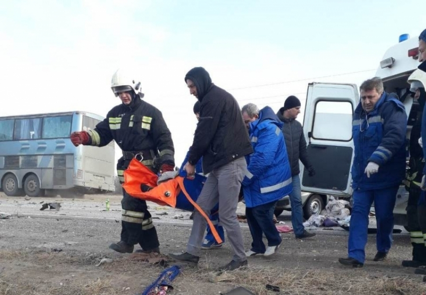 Опубликовано видео с места ДТП с погибшими пятилетними детьми под Волгоградом