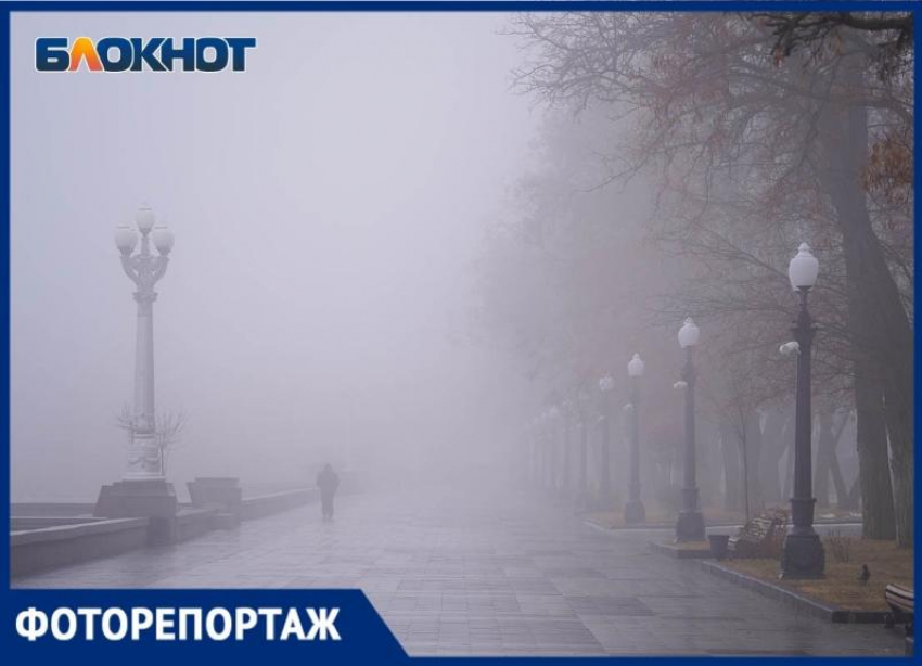   Густой туман на улицах Волгограда в объективе фотографа