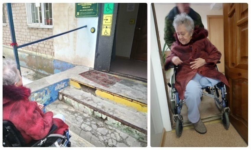 Волгоградские чиновники заставляют колясочников подниматься по ступенькам для получения инвалидности