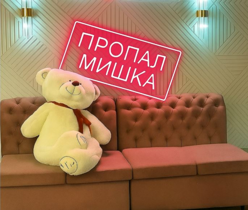 Гигантского мишку увели посетители из волгоградского караоке: талисман в полтора метра высоты