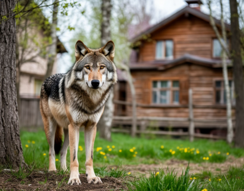 Волки вышли к людям в Волгоградской области