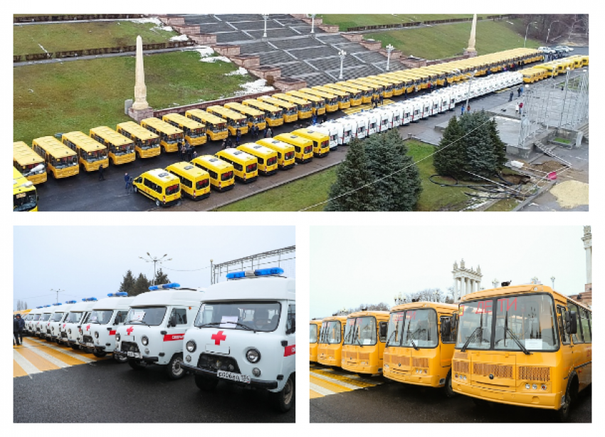 По поручению президента РФ Волгоградской области передано 70 школьных автобусов и 25 «скорых» 