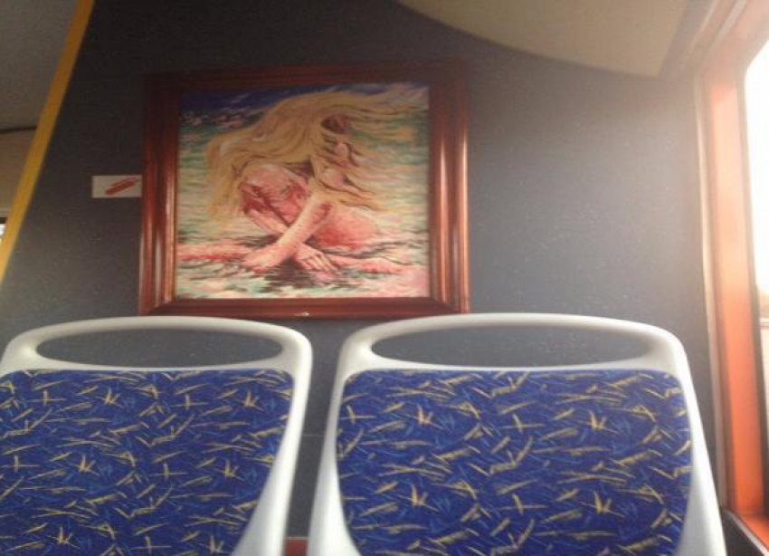 Волгоградцы сфотографировали картину в автобусе