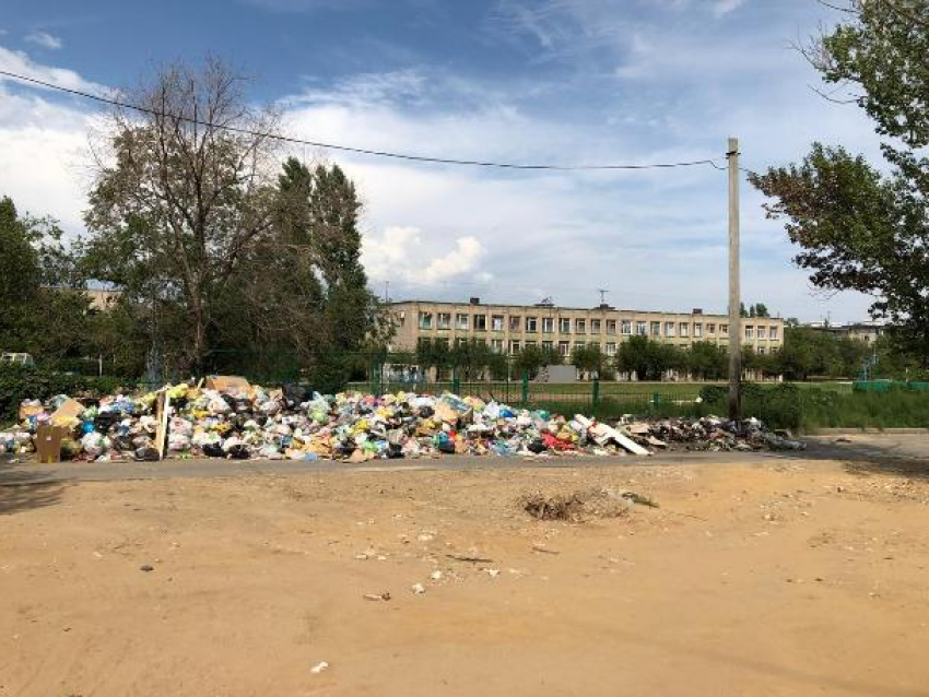 Жители жалуются на огромную кучу мусора возле школы и поликлиники на западе Волгограда