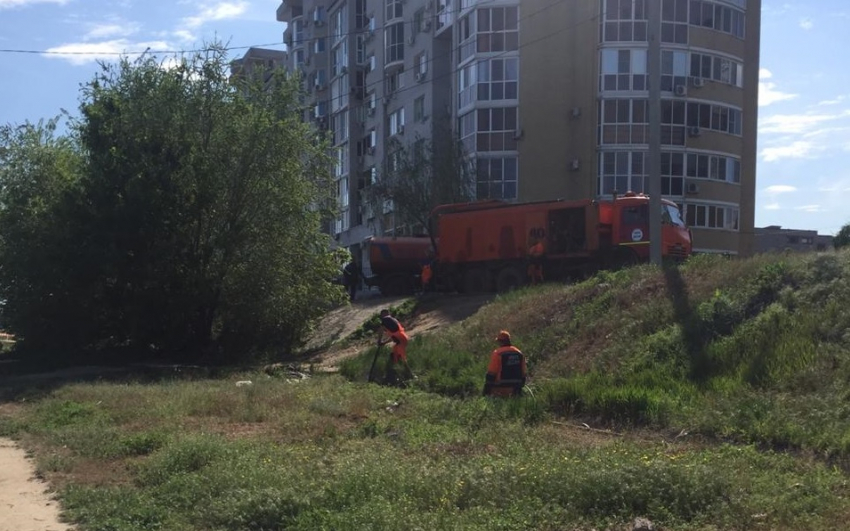 Как чистят ливневки и засыпают опасный овраг на Тулака, показала на видео волгоградка