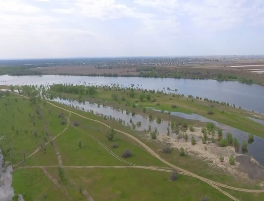 Разлив реки Ахтубы сняли с высоты птичьего полета под Волгоградом