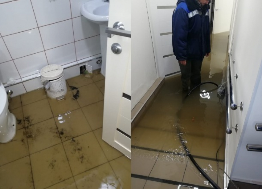 Утонувший в фекалиях офис на севере Волгограда сняли на видео