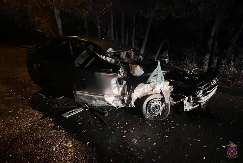 Машина всмятку: волгоградский водитель погиб после столкновения с деревом 