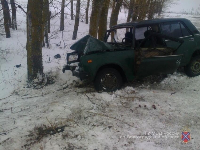 Под Волгоградом 53-летний водитель на «семерке» врезался в дерево: трое в больнице 