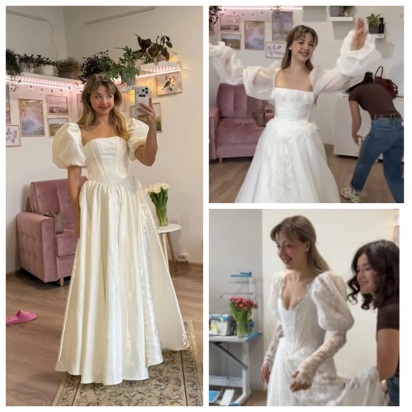 "Ущипните меня": Аня Покров примерила свадебное платье 