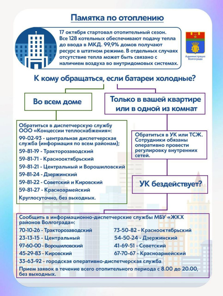 Мэрия выдала новую инструкцию не дождавшимся отопления волгоградцам