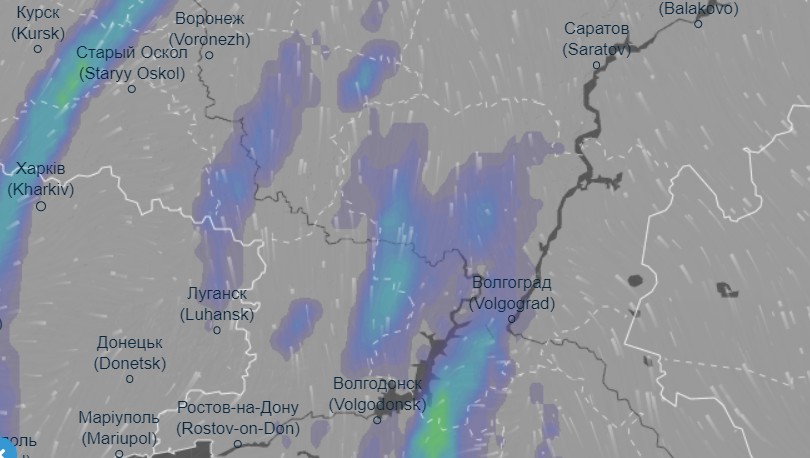 Карта с фронтом дождя г владимир